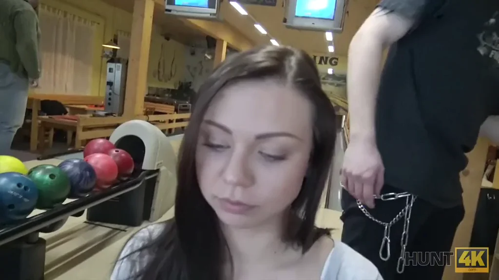 HUNT4K. Cuckold allows guy please his cute GF right in bowling club