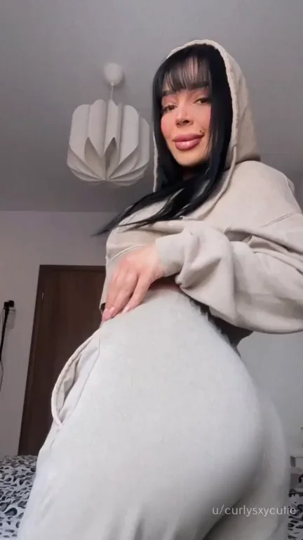 18yo Slut Teases Her Massive Natural Boobs in Hoodie GIF 😈🍈🍈