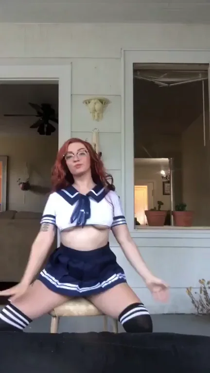 Perky Redhead Schoolgirl Tease 😈🔥
