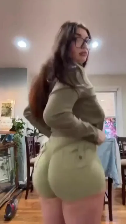 Thick Ass Babe in Tight Khakis Teasing from Behind