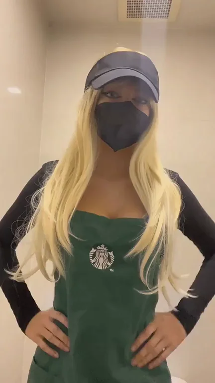 🍵 Busty Barista's Boob Bounce Tease: Restroom Quickie Invite? 😈