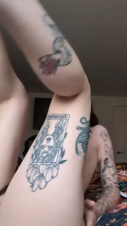Pin the goth girls legs behind her head