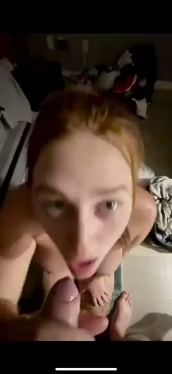 🔥 Wild Redhead Slut Deepthroats Cock Like a Champ 💦😈