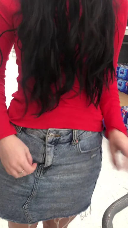Scared Slut Flashes Massive Tits in Supermarket Cart Shock