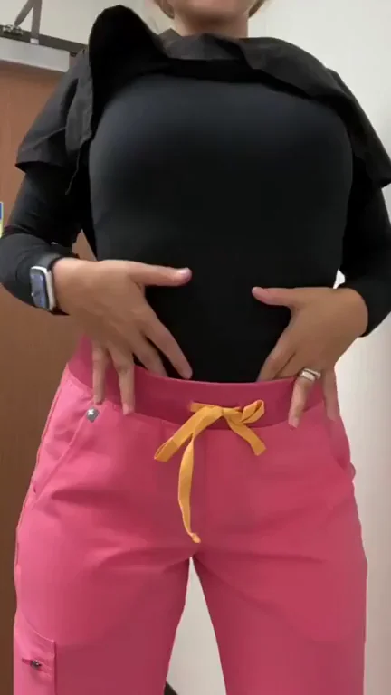 Just a little panty peeling fun with my scrubs on