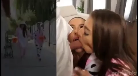 Slutty Bunny Babes Tag-Teaming a Throbbing Cock