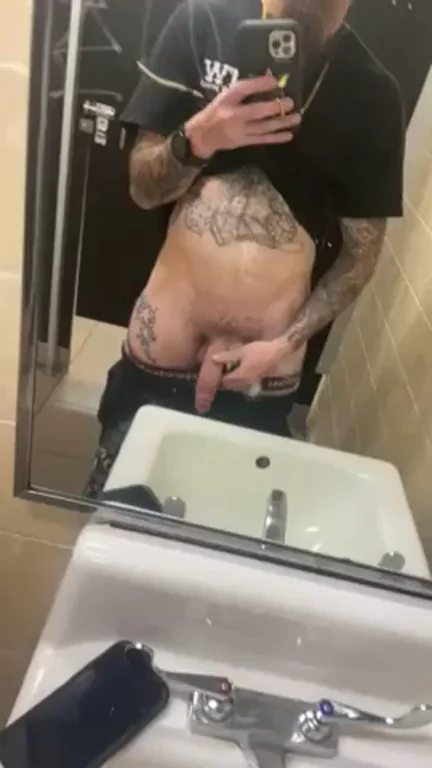 Public Stall Dick Tease 💦🍆