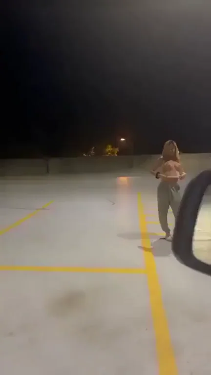 Public Whore Vibes with Pals in the Lot 😈🍑