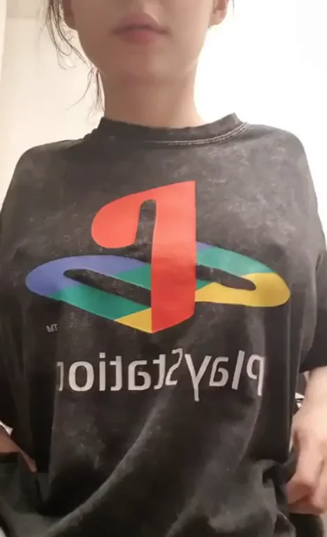 Petite Camgirl's Epic PlayStation Titty Drop