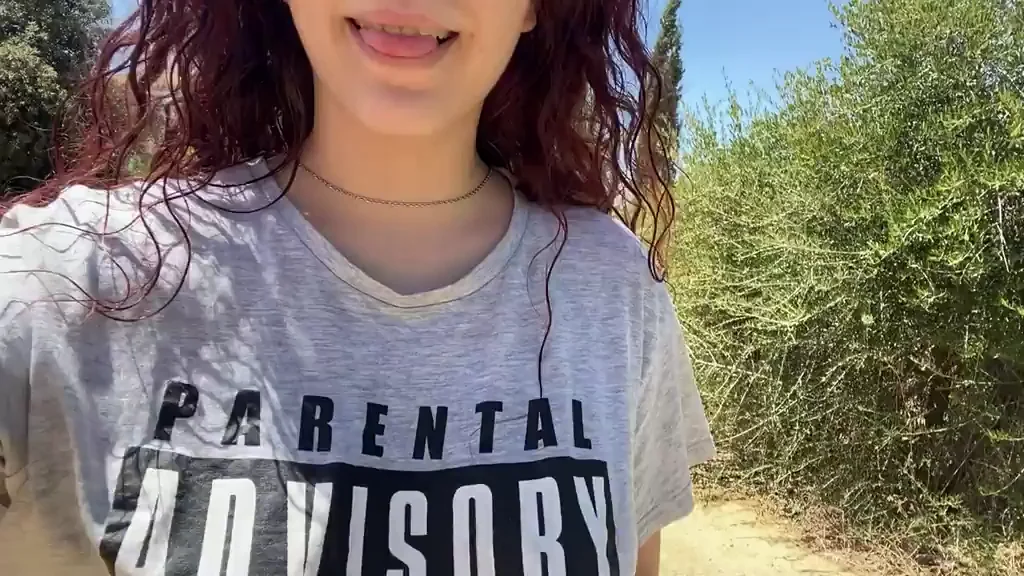 Teen Slut Flashes Perky Tits in Sunny Park Tease