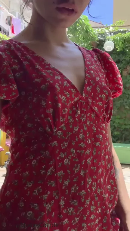 Terrace Tease: Busty Legal Teen Flashes Slutty Summer Dress to Nosy Neighbors!