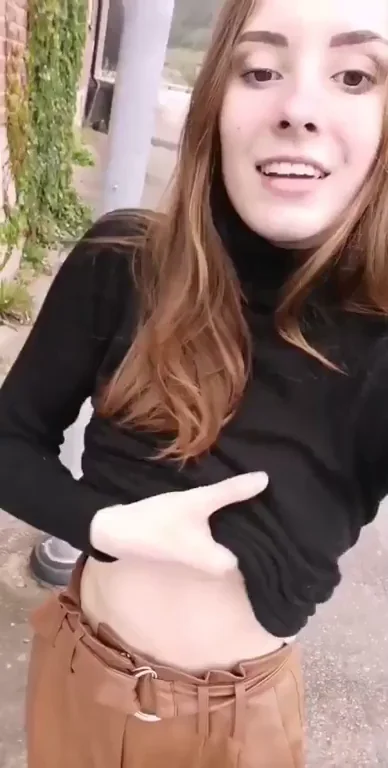 😈 Neighbors Love My Risky Turtleneck Tit Flash GIF 🔥