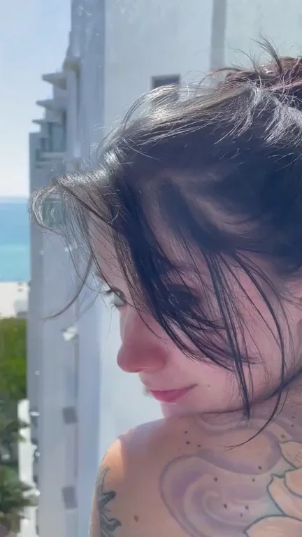 College Slut Mourns Summer's End with Balcony Tease