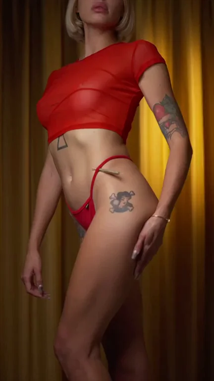 🔥 Red Lingerie Melting into My Slutty Curves 😈