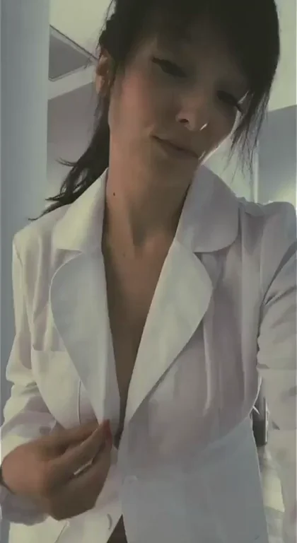 Lexi Luna's Naughty White Coat Tease 😈👅