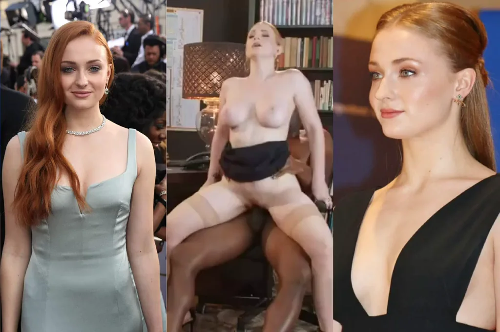 🔥 Sophie Turner Lookalike Takes Massive BBC Deep? Who's the Slut in the Middle? 🍆💦