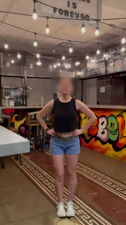 Hotwife MILF's Massive Fake Titty Tease in Public Food Truck Alley