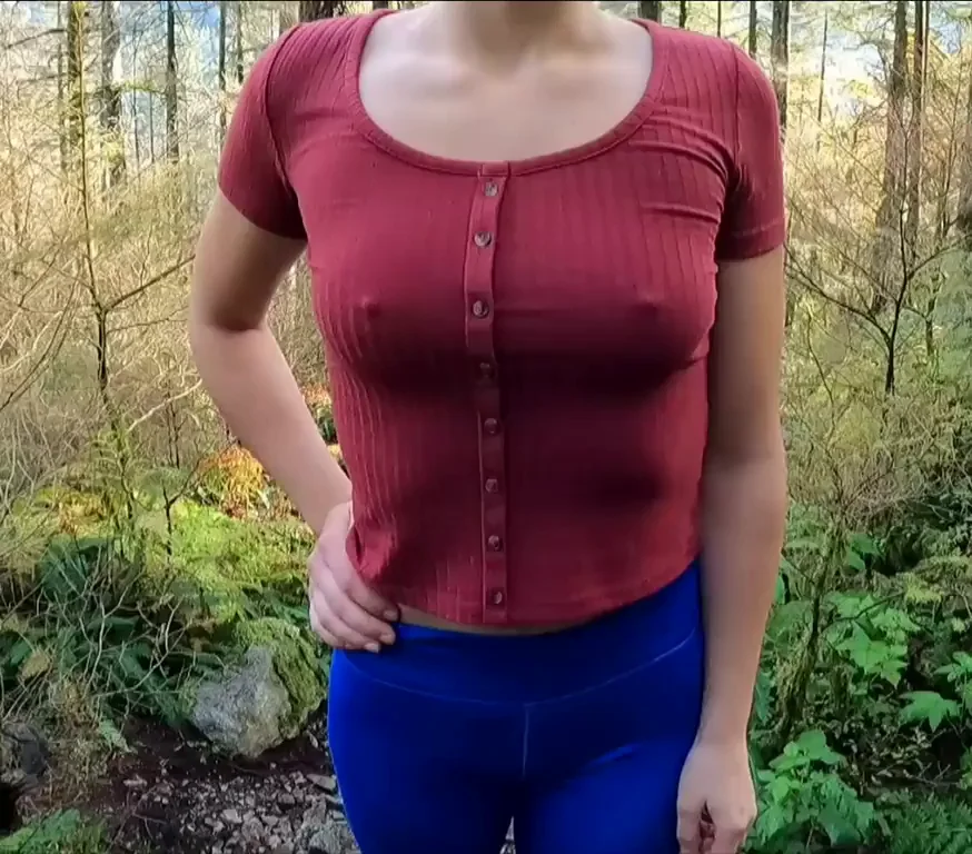 🔥 Hike Turns Slutty: Flashing My Perky Tits in the Woods! 😈