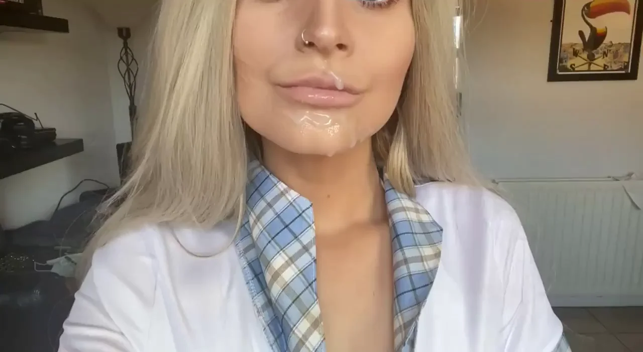 Blonde Slut Begs: Who's Dropping the Next Cum Load? 💦😈