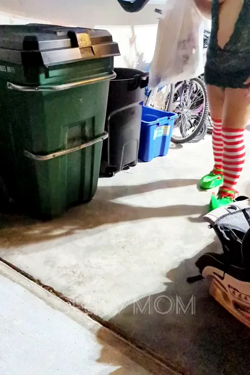 🔥 Neighbors Peeking at GeekyMom's Slutty Xmas Cleanup Outfit? 😈