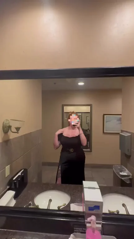 🍽️ Dinner Thrill: Slut Pulls Out Her Juicy Tits in Public Loo [GIF] 🔥