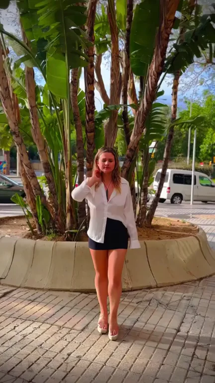 Braless MILF Teasing Tits in Sheer Blouse Publicly 😈👙🌴