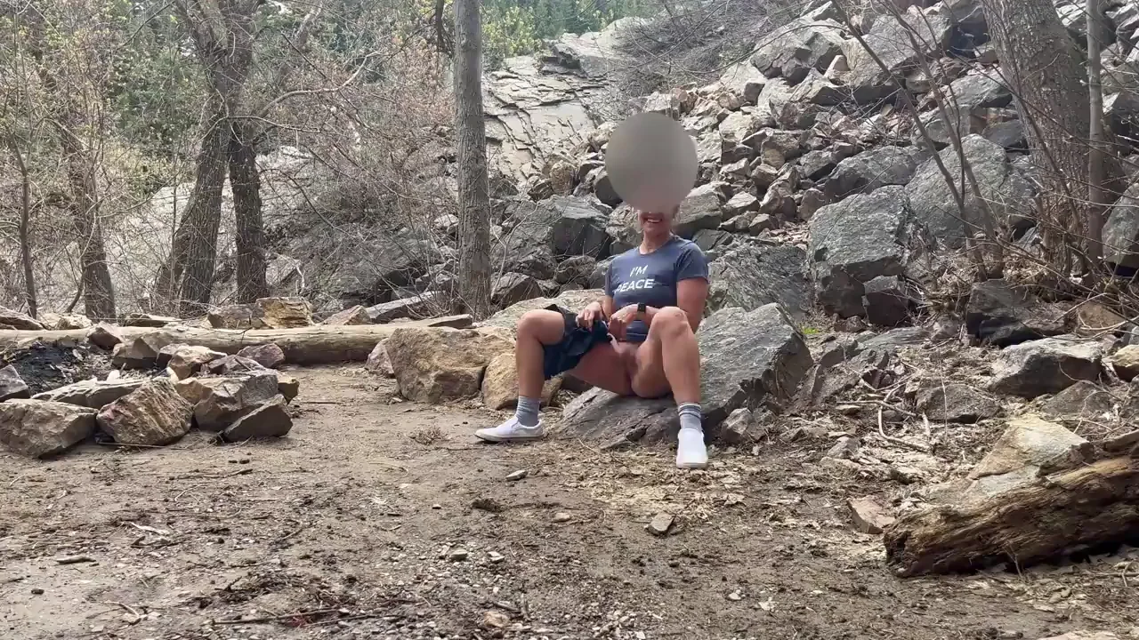 🌳 Naughty Wood Wank: Stroking My Fat Cock Outdoors 😈🍆