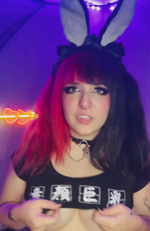 Bunny Slut's Secret Instructions Under Her Tight Shirt 😈🐰💦