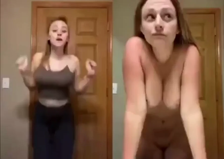 Clothed to Nude Boob Bounce Tease