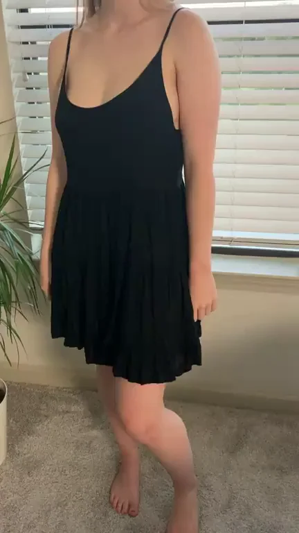 Wife's Slutty Black Dress Tease: Dressed to Fuck, Bare and Begging?