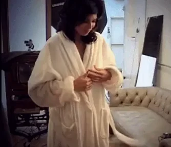 TA-DAAAAAA! Robe Drops to Bare Slutty Curves