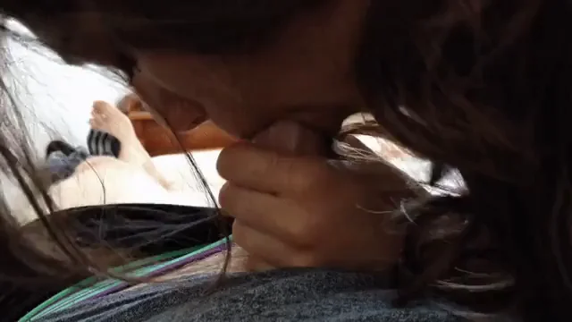 Cute brunette teen deepthroat