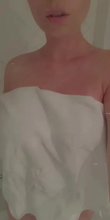 🫧 Busty Babe Teases with Massive Bouncing Fake Tits in Towel Drop 💦