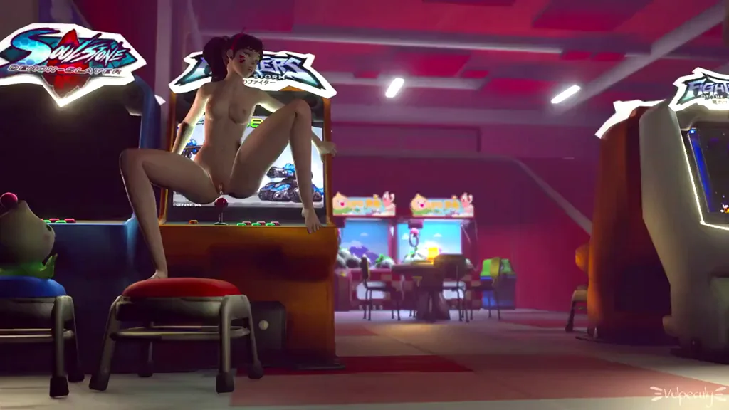 D.Va Gets Naughty in Arcade Fun 🍑🎮🔥 (Vulpeculy)