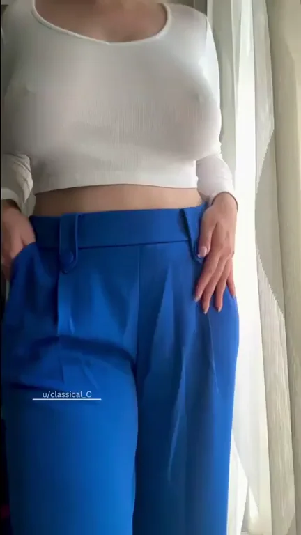 Side Profile Pokies Poppin' Hard in Tight White Top