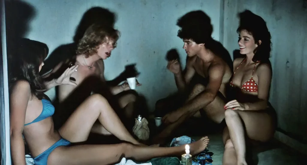 🔥 Britt Helfer Blue Bikini Tease & Joy Michael Hot Bikini Bod in Surf II '83 😈
