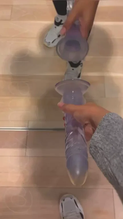 Suction dildo on changeroom mirror