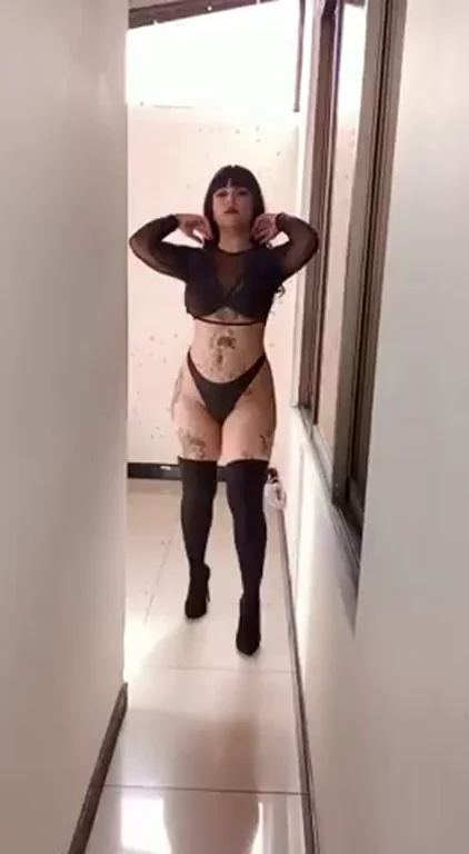 🍑 SpiderGirl3x's Hungry Thick Ass Tease in Sheer Lingerie & Thigh-High Stockings 🔥