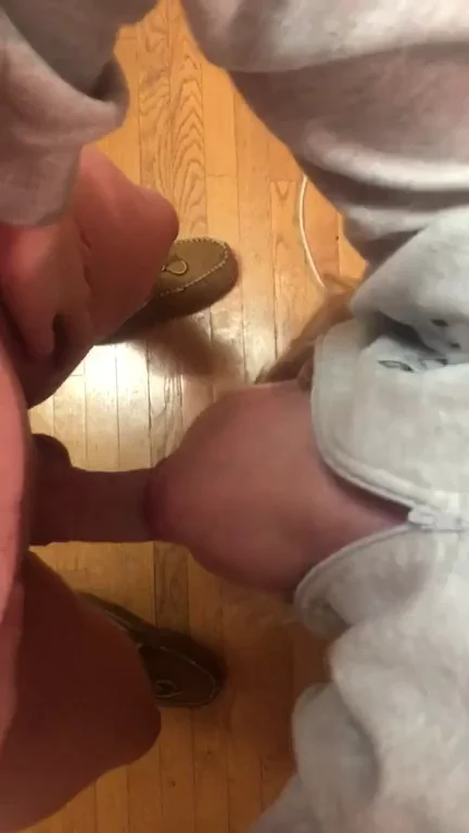 Throat Training Slut Gagging on Thick Cock