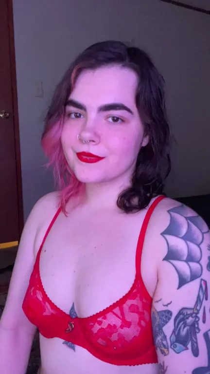 Risky Inked Slut Teases with Danger Tongue 😈🔪💦