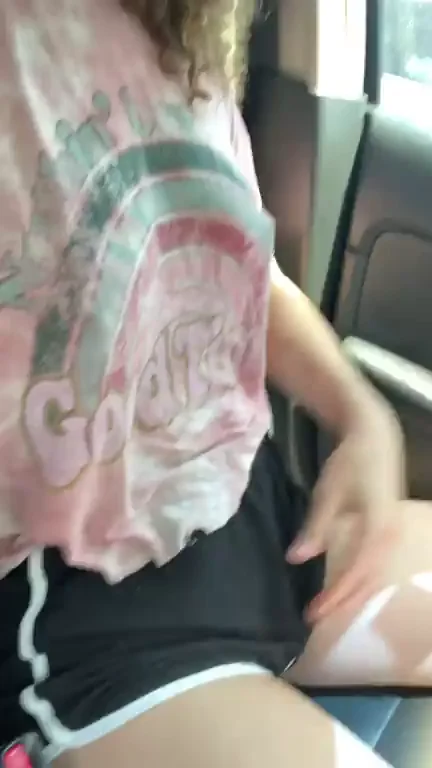 Naughty mommy showing off her tits in car before drop off! [F] MILF