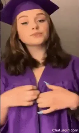 Boobs Flash in Academic dress