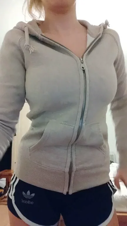 Hoodie Tease: Natural Tits Bigger Than You Thought!