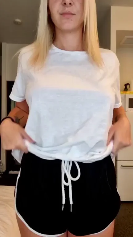 Blonde Babe's Perky Tits Defy Gravity with Epic Bounces