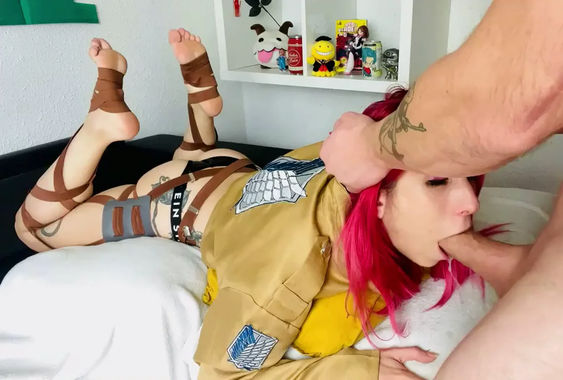 Choking Hard on That Massive Cock Facefuck