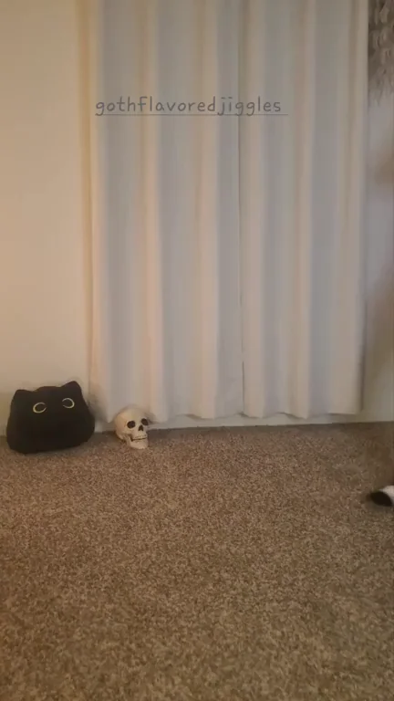 GothFlavoredJiggles as Sexy Wednesday Addams Teasing Pussy with Dildo 💀🍆🔥