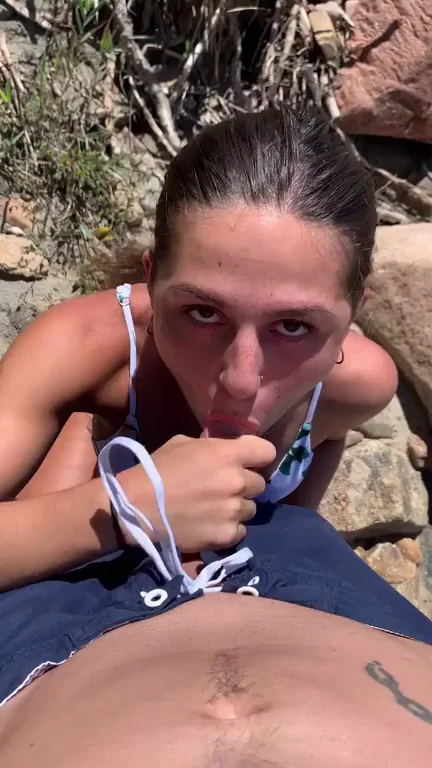 I blew him on the beach and got caught