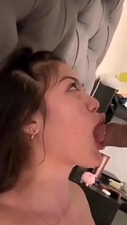 Morning Deepthroat Workout: Asian Slut Gags on Thick Black Cock