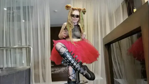 Goth Slut's Killer Pink Tutu Tease 😈💕