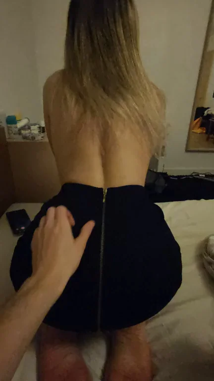 BF Zipping Down Skirt for Tinder Slut's Arrival